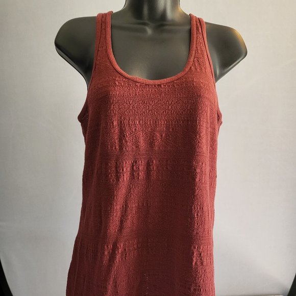 Mossimo Maroon Tank Top w/ Textured & Raised Pattern, Women Size L, EUC - Picture 1 of 6